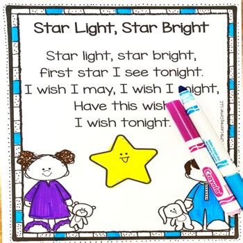 Star Light, Star Bright Nursery Rhyme by Little Learning Corner | TpT