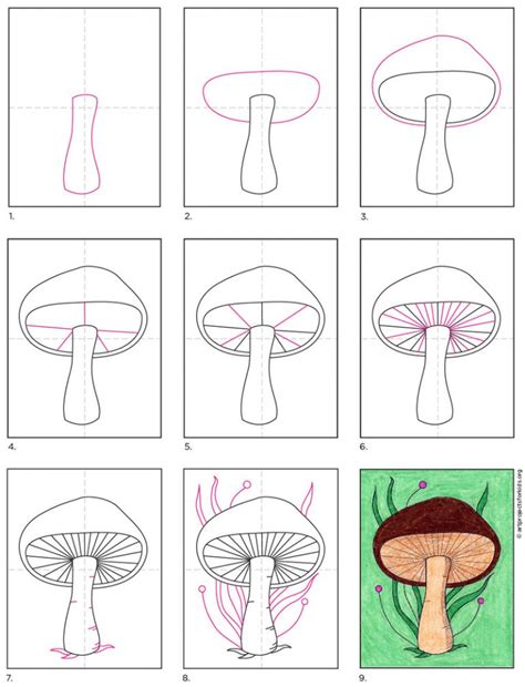 How to Draw a Mushroom · Art Projects for Kids