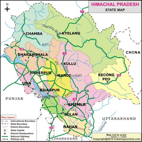 Rivers In Himachal Pradesh Map