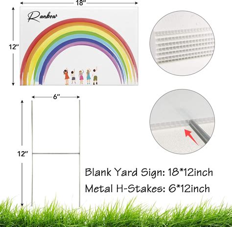 Buy LARREEDE Blank Yard Signs with Stakes, 4 Pack 18 x 12 Inches White ...