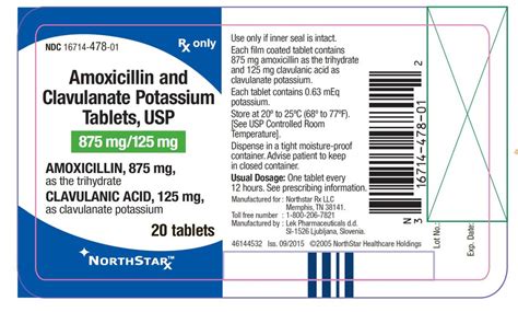 Amoxicillin and Clavulanate Tablets - FDA prescribing information, side effects and uses