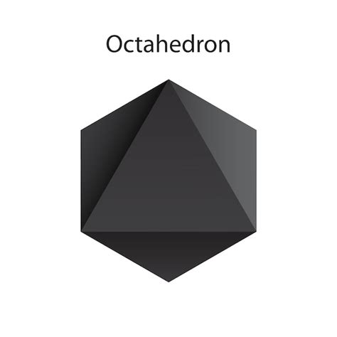 Premium Vector | Vector illustration of a black octahedron platonic solid