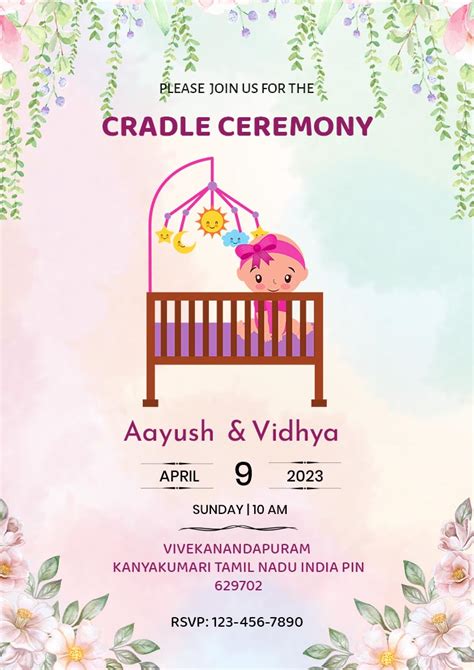 Cradle Ceremony Invitation: Celebration of New Beginnings - Crafty Art ...