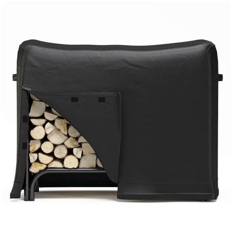 4 Foot Black Water Resistant Firewood Log Rack Cover