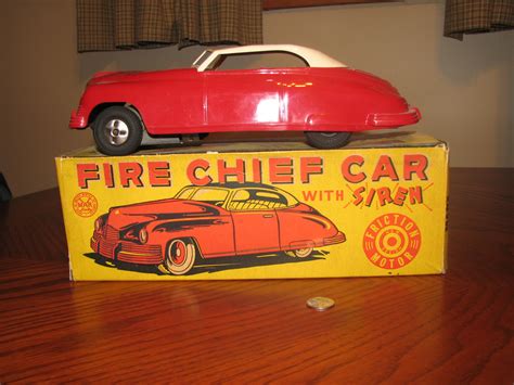 Memories Of The Past: MARX FRICTION FIRE CHIEF CAR, VINTAGE TOY