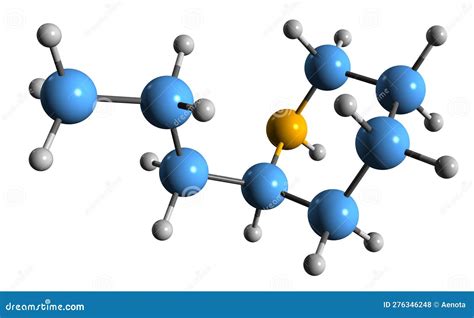 3D Image of Coniine Skeletal Formula Stock Illustration - Illustration ...