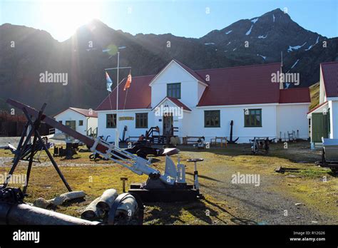 Grytviken Museum. Former whaling station at the head of King Edward Cove, South Georgia, South ...