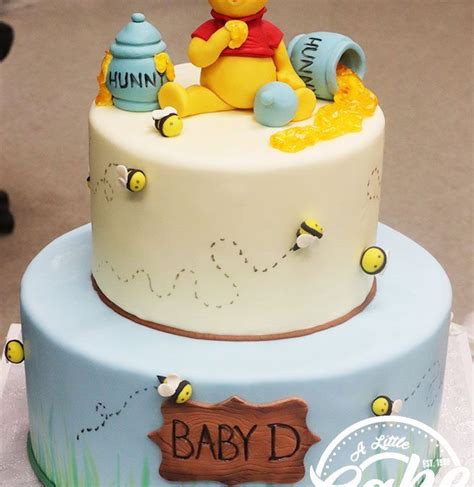 Winnie the Pooh baby Shower Cake | Shower cakes, Baby birthday cakes ...