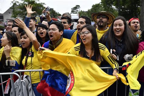 Football shirts and flag waving: The Colombian fans who cheer their ...