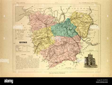 MAP OF EURE FRANCE Stock Photo - Alamy