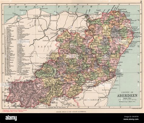 'County of Aberdeen'. Aberdeenshire. Parishes. BARTHOLOMEW, 1891 ...