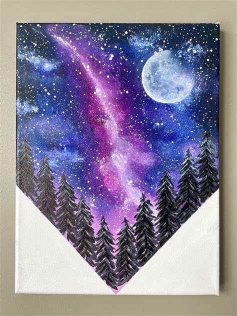 How To Paint a Galaxy Night Sky For Beginners {Milky Way}