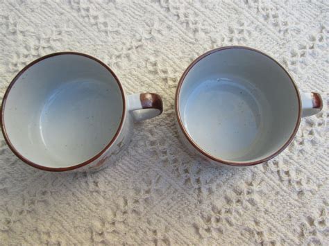 Set of Ceramic Vintage Soup CUPS With Handles. Great for Rice - Etsy