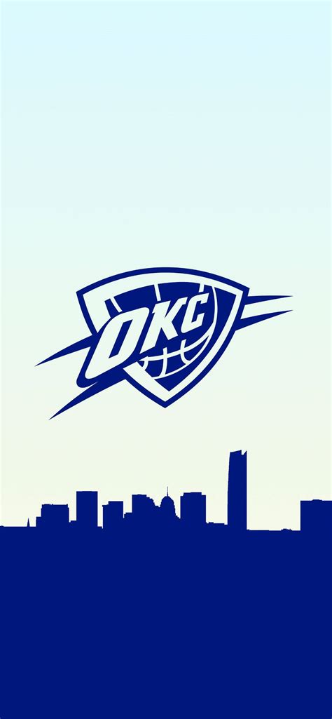 Download Simple Blue Oklahoma City Logo Wallpaper | Wallpapers.com