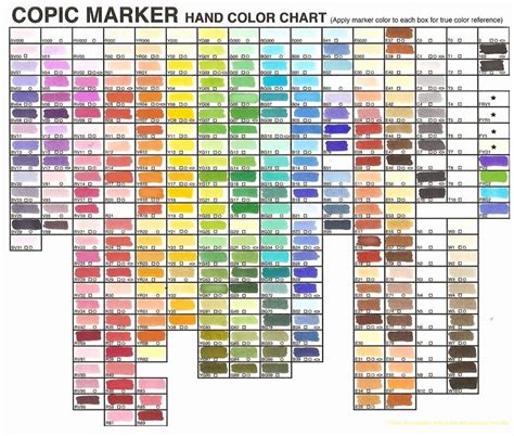 Copic Marker Chart Copic Marker Color Chart Downloadable Resources ...