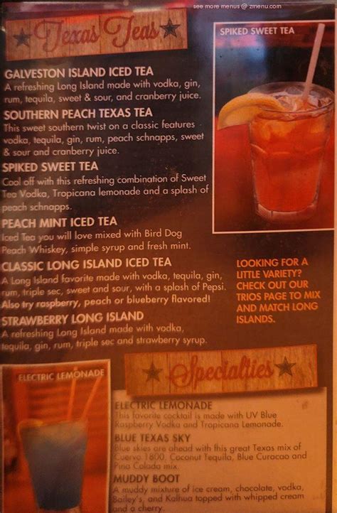 Menu at Texas Corral BBQ, Merrillville