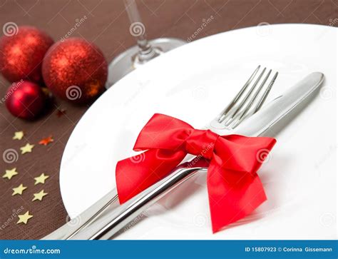 Christmas place setting stock image. Image of christmassy - 15807923