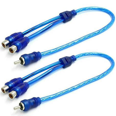 2 Absolute RCA Audio Cable "Y" Adapter Splitter 1 Male to 2 Female Plug ...