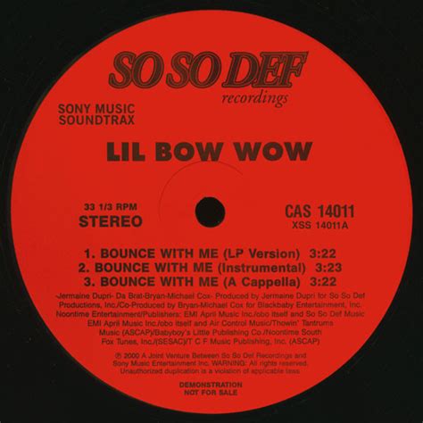 Lil Bow Wow* - Bounce With Me / Ooh Big Momma (2000, Vinyl) | Discogs