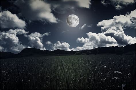 Moon Night Sky Landscape