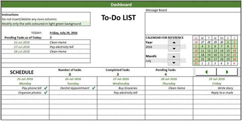 Daily Weekly Monthly Task List Template For Your Needs