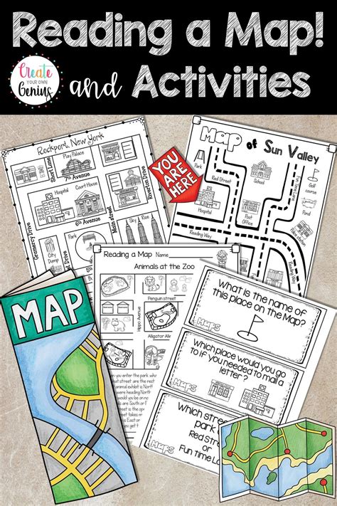 ~Map Skills- Reading a Map and Activities- Pack~ Task Cards! Worksheets ...