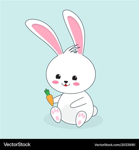 Happy easter rabbit white cute bunny Royalty Free Vector