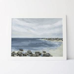 Coastal Painting Seashore View Scene Modern Seascape Beach House Large Statement Living Room ...