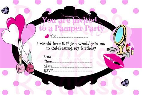 Pamper Party Invitation