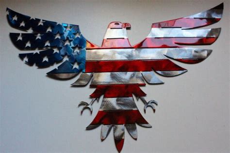 Patriotic American Bald Eagle Metal Wall Art 22" x 12" | eBay