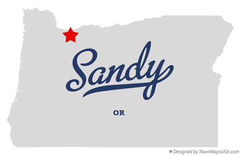 Map of Sandy, OR, Oregon