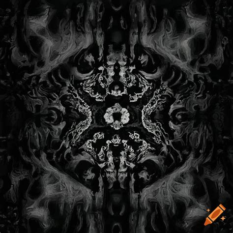 Abstract black and white symmetrical artwork on Craiyon