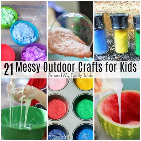 21 Messy Outdoor Crafts for Kids - Around My Family Table