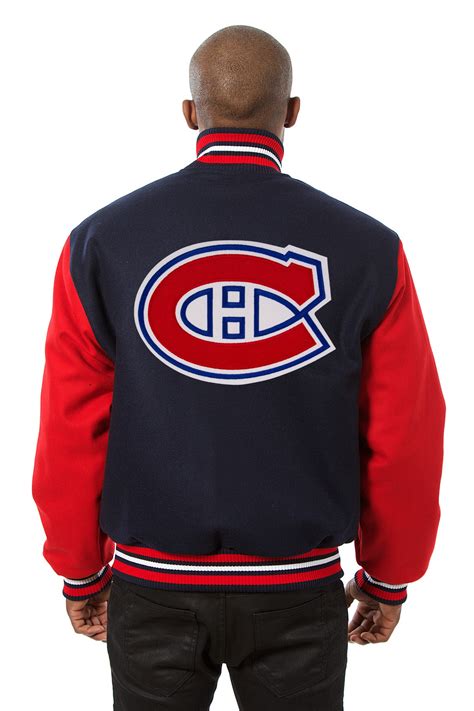 Montreal Canadiens Embroidered Wool Jacket - Navy/Red | J.H. Sports Jackets