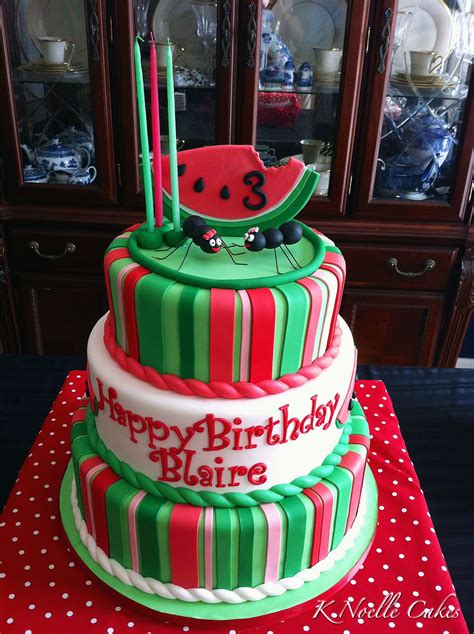 Pin by K Noelle Cakes on Cakes by: K Noelle Cakes | Watermelon birthday parties, Watermelon ...