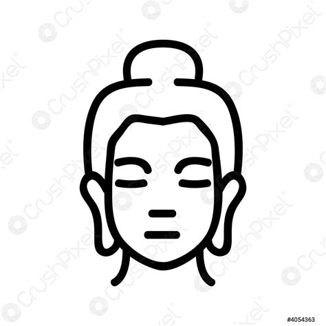 Buddha image icon vector outline illustration - stock vector 4054363 | Crushpixel