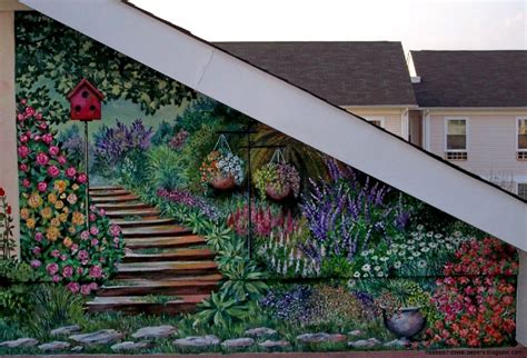 Outdoor Garden Wall Murals Ideas | Garden mural, Outside wall paint ...