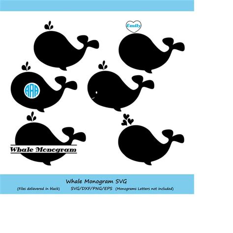 Whale SVG, Whale Monogram SVG, Whale Silhouette, Whale Monog - Inspire ...