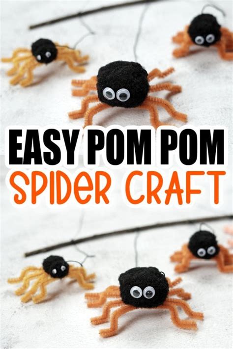 Easy Hanging Spider Pom Pom Craft for Kids – Simple Mom Project