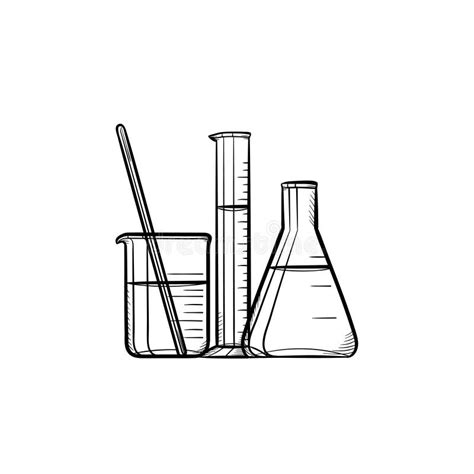 Chemical Laboratory Glass And Equipment Sketch Stock Vector ...