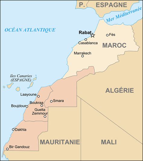 Detailed administrative map of Morocco and Western Sahara | Vidiani.com | Maps of all countries ...