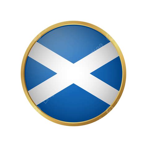 Scotland Flag Clipart PNG Images, Scotland Flag Vector With Circle Golden Frame, Scotland, Flag ...