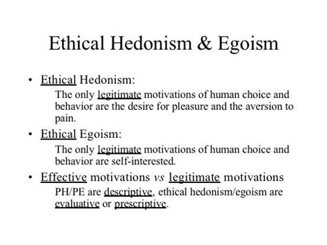 Ethical Hedonism and Egoism