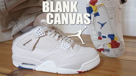 THESE ARE CLEAN - JORDAN 4 BLANK CANVAS REVIEW & ON FEET - YouTube