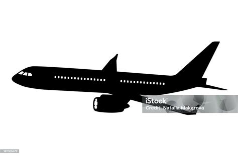 Civil Plane Side View Black Silhouette Clipart Stock Illustration ...