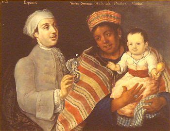 mestizo paintings | painting of a Spanish man and an Indian woman with Mestizo child ...