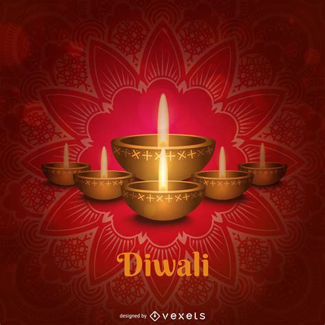 Diwali Candles Wallpaper Vector Download