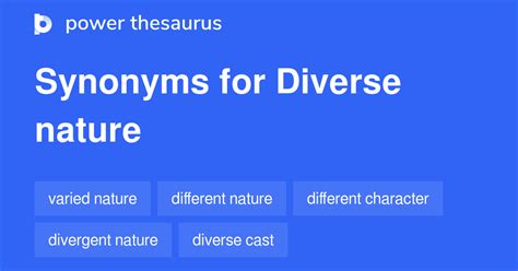 Diverse Nature synonyms - 53 Words and Phrases for Diverse Nature