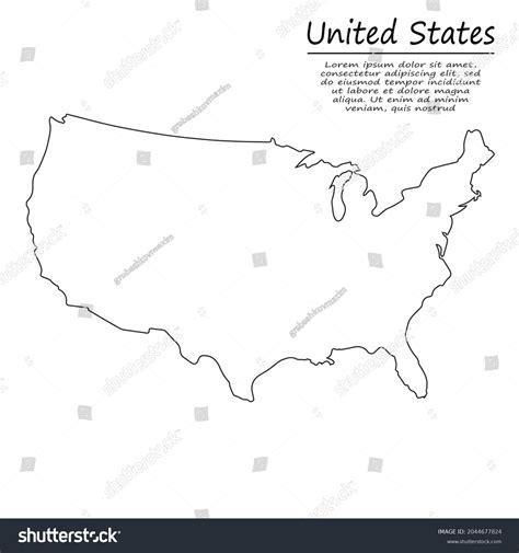 Simple Outline Map United States Vector Stock Vector (Royalty Free ...