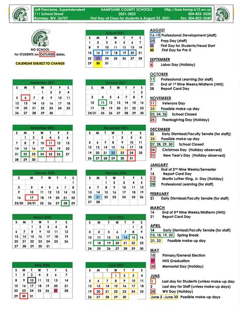 2022 23 school calendar hampshire county schools official website – Artofit